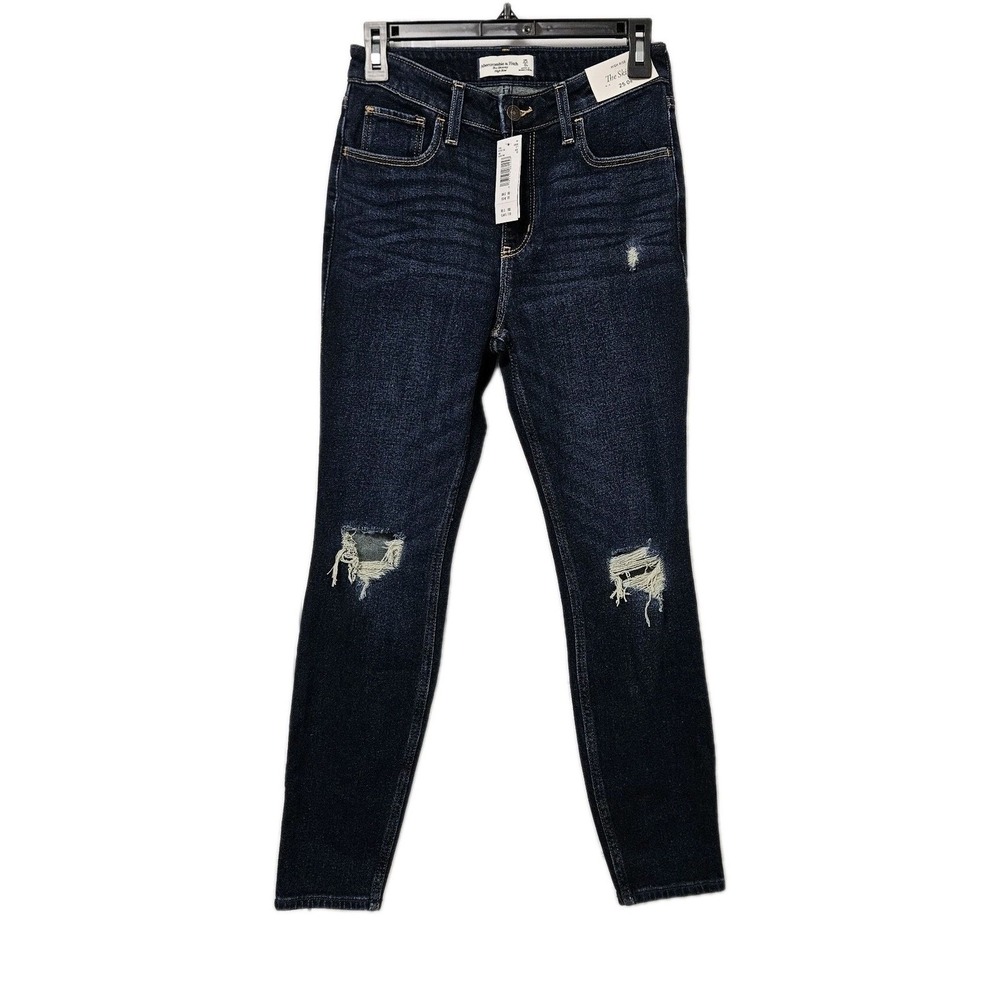 Abercrombie & Fitch Jeans Women 25 0R Dark Wash The Skinny High Rise Distressed